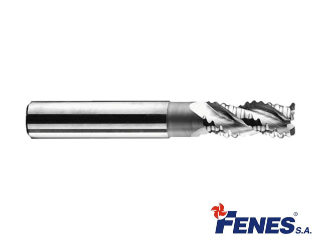 4-Flute Roughing End Mill for light metal and plastic machining, short DIN844-A K-M-WR, HSS-E - 25MM - FENES