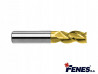 Frez 6 mm, 3-ostrzowy trzpieniowy, krótki do metali lekkich i tworzyw sztucznych DIN844-A K-M-W, HSS-E TiN Golden Line - FENES