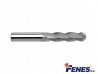 6-Flute Ball Nose End Mill for Die Cutting, long with cylindrical shank, DIN1889-BA L-H, HSS-E - 25MM - FENES