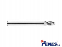 2-Flute Ball Nose End Mill for light metal and plastic machining, short DIN6527-KWR, VHM - 5MM - FENES