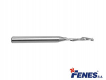 Single Flute End Mill for aluminium and PVC machining, NFPo, HSS - 4x12x80MM - FENES