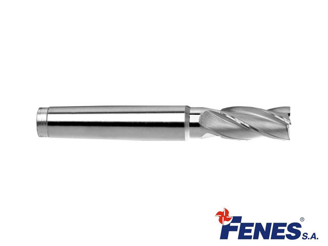 4-Flute End Mill for General Machining with a MT1 Morse Taper Shank, Short DIN845-B K-N, HSS-E - 11MM - FENES