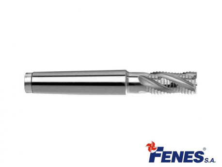 6-Flute End Mill for Roughing with a MT3 Morse Taper Shank, Short DIN845-B K-M-NR, HSS-E - 26MM - FENES