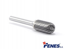 WRC rotary cylinder file with ball nose 10x20 mm VHM metal cutter with a 6 mm shank, total length 65 mm - FENES