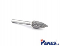 SPG rotary tree shape file with pointed end 6x13 mm VHM metal cutter with a 3 mm shank, total length 50 mm - FENES