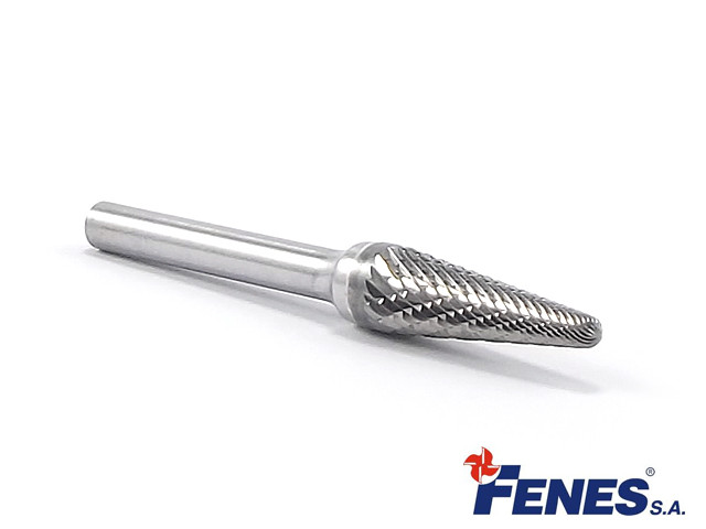 KEL rotary taper shape file 10x26 mm VHM metal cutter with a 6 mm shank, total length 70 mm - FENES