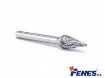 SKM rotary cone shape file 3x11 mm VHM metal cutter with a 3 mm shank, total length 38 mm - FENES