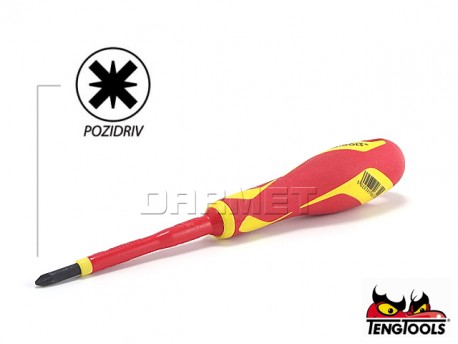 Slotted Electricians Screwdriver, 1000V Insulated, MDV862N - PZ1 x 80MM - TENG TOOLS (17789-0209)