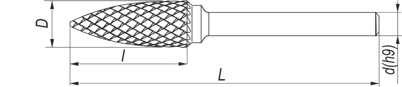 SPG rotary tree shape file with pointed end specifications