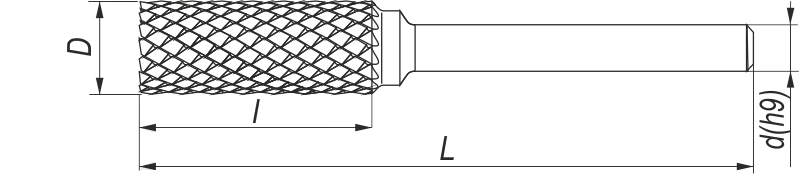 ZYAS rotary cylinder file with end cut specifications